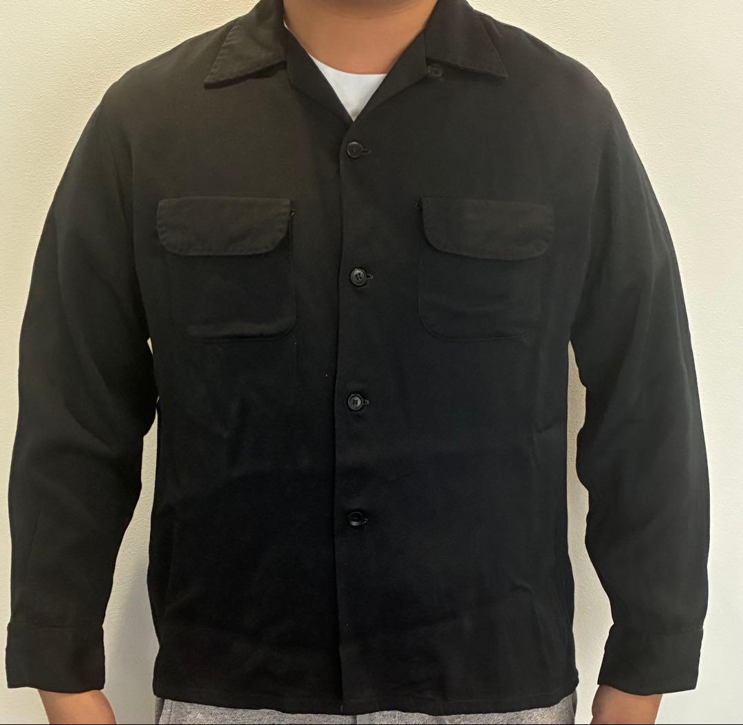 1950s towncraft タウンクラフト ブラック レーヨンギャバシャツ