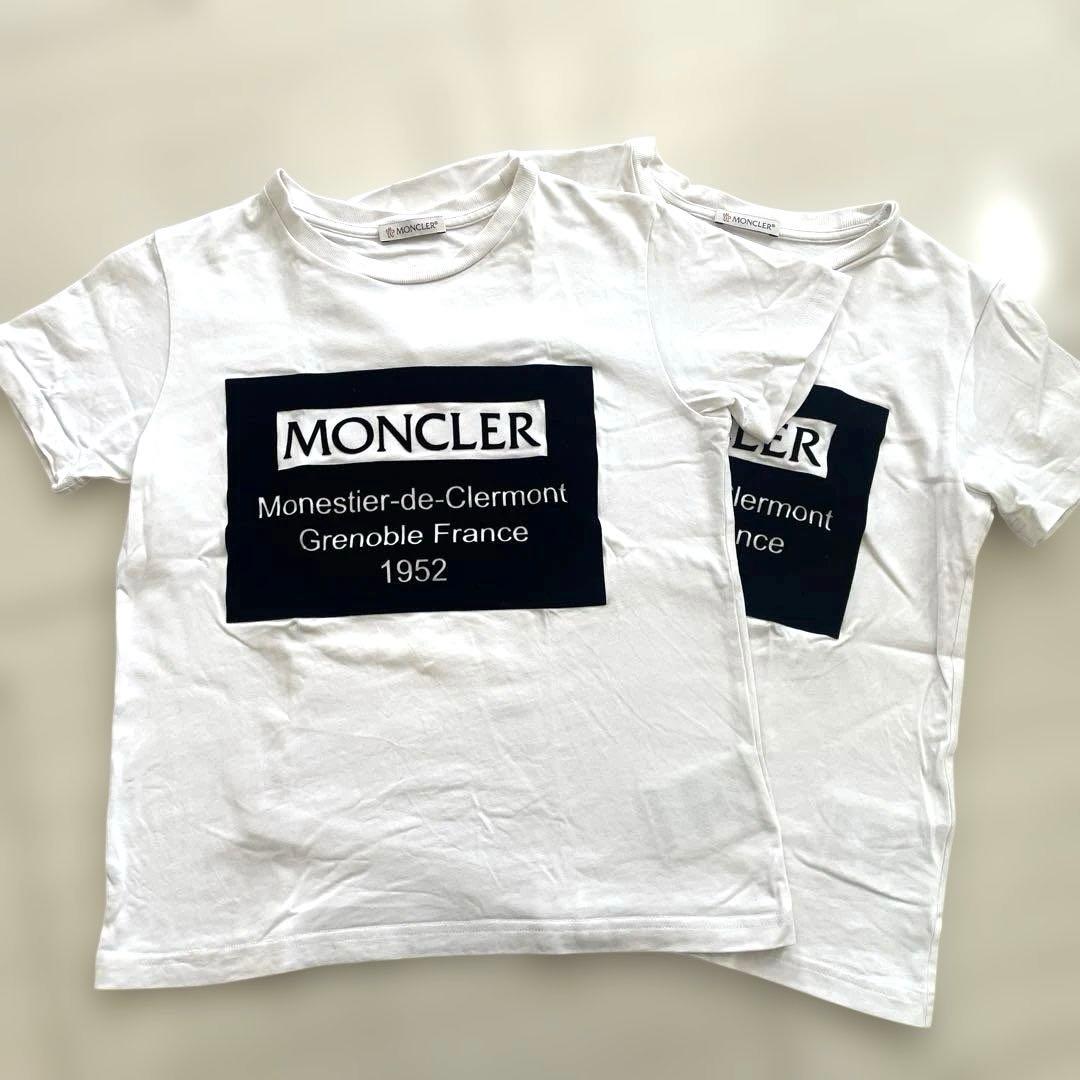 2枚セットMONCLER ロゴ Tシャツ ホワイト10A