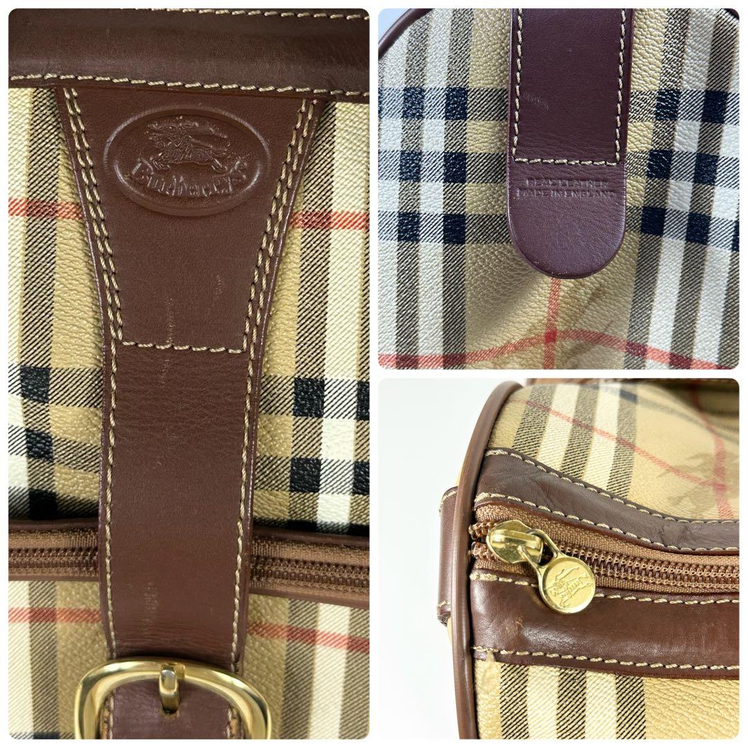 BURBERRYs ボストンバッグ ノバチェック レザー pvc vintage