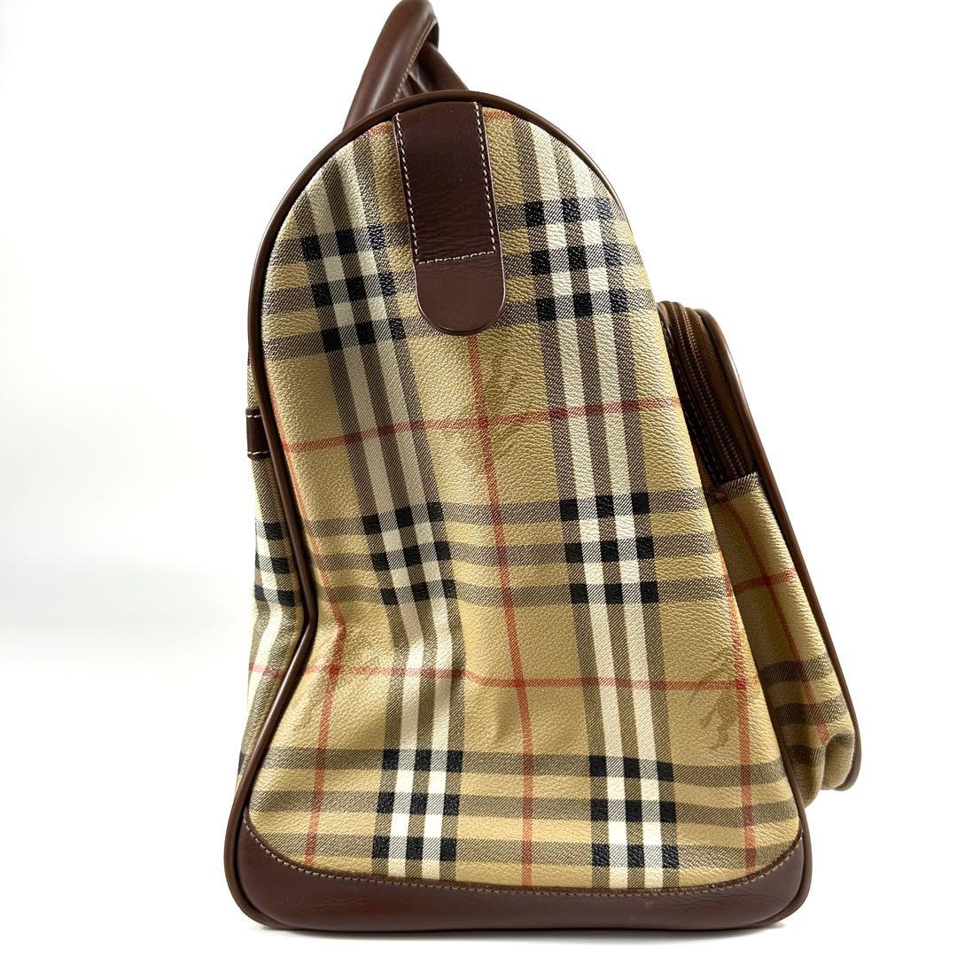 BURBERRYs ボストンバッグ ノバチェック レザー pvc vintage
