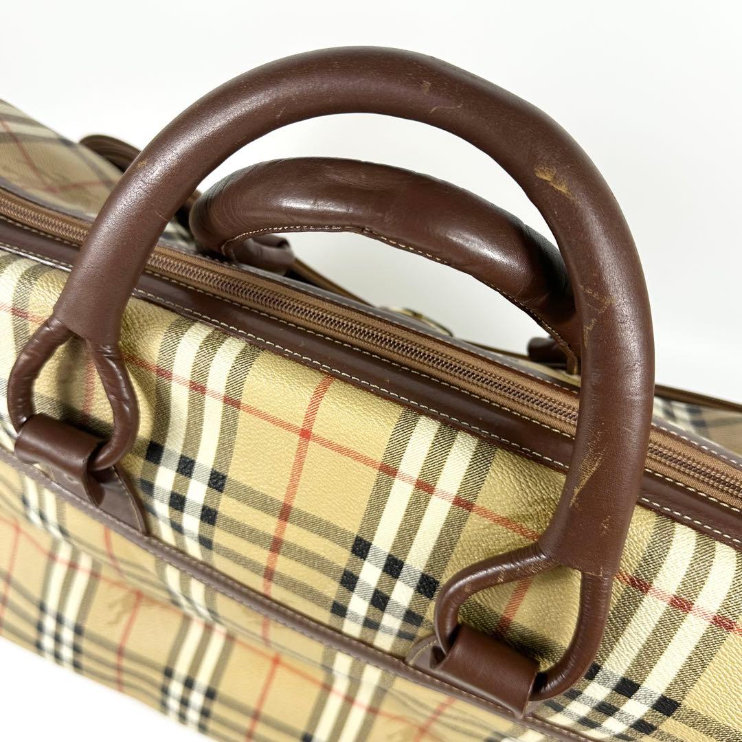BURBERRYs ボストンバッグ ノバチェック レザー pvc vintage