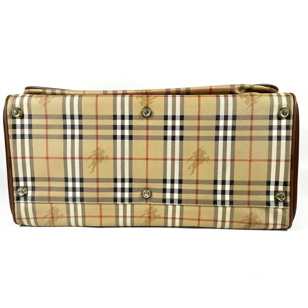 BURBERRYs ボストンバッグ ノバチェック レザー pvc vintage