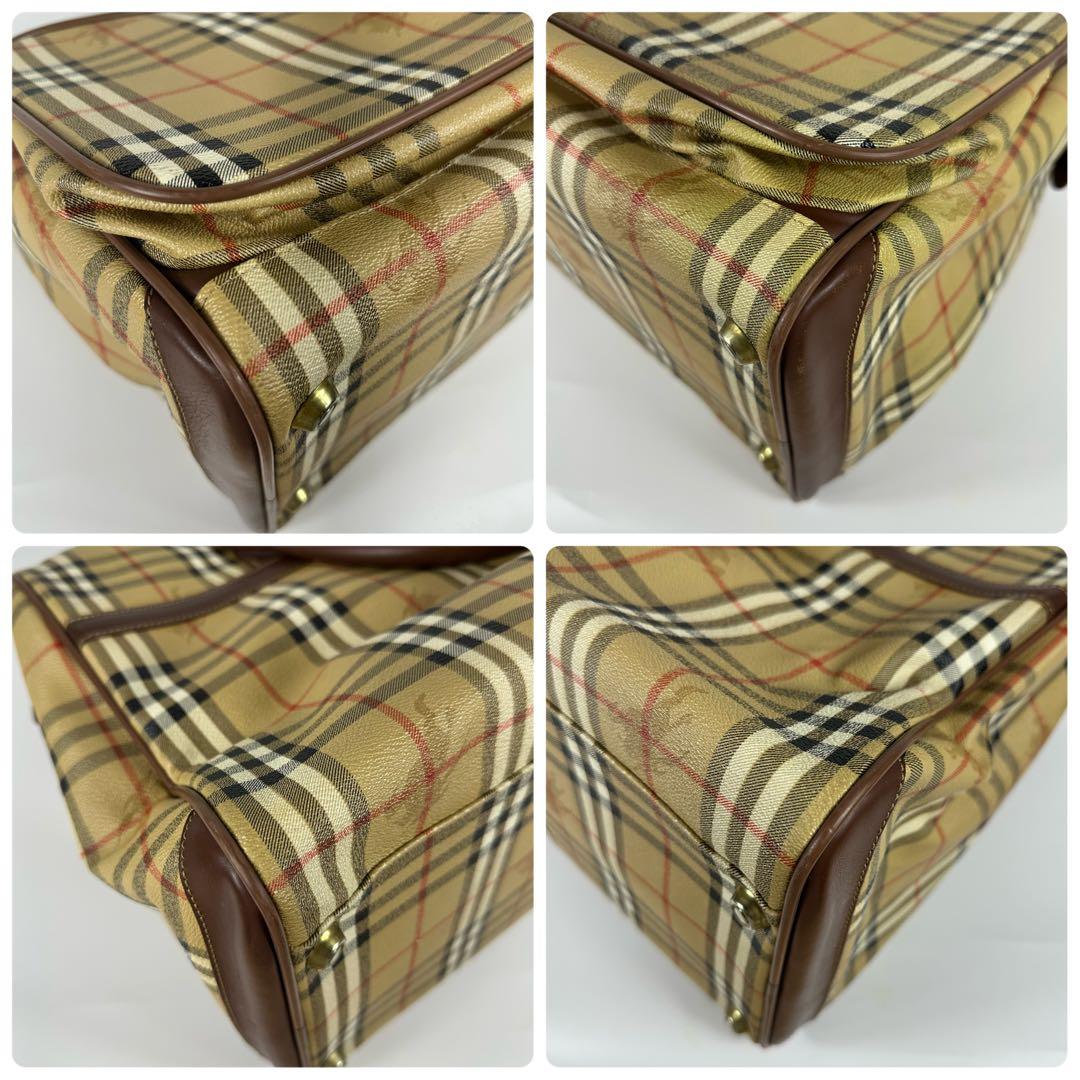 BURBERRYs ボストンバッグ ノバチェック レザー pvc vintage