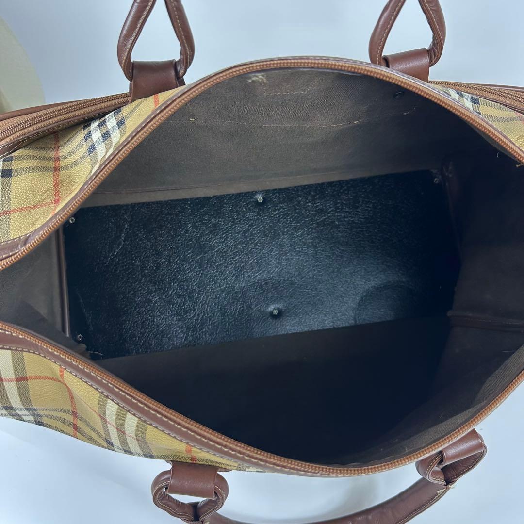 BURBERRYs ボストンバッグ ノバチェック レザー pvc vintage