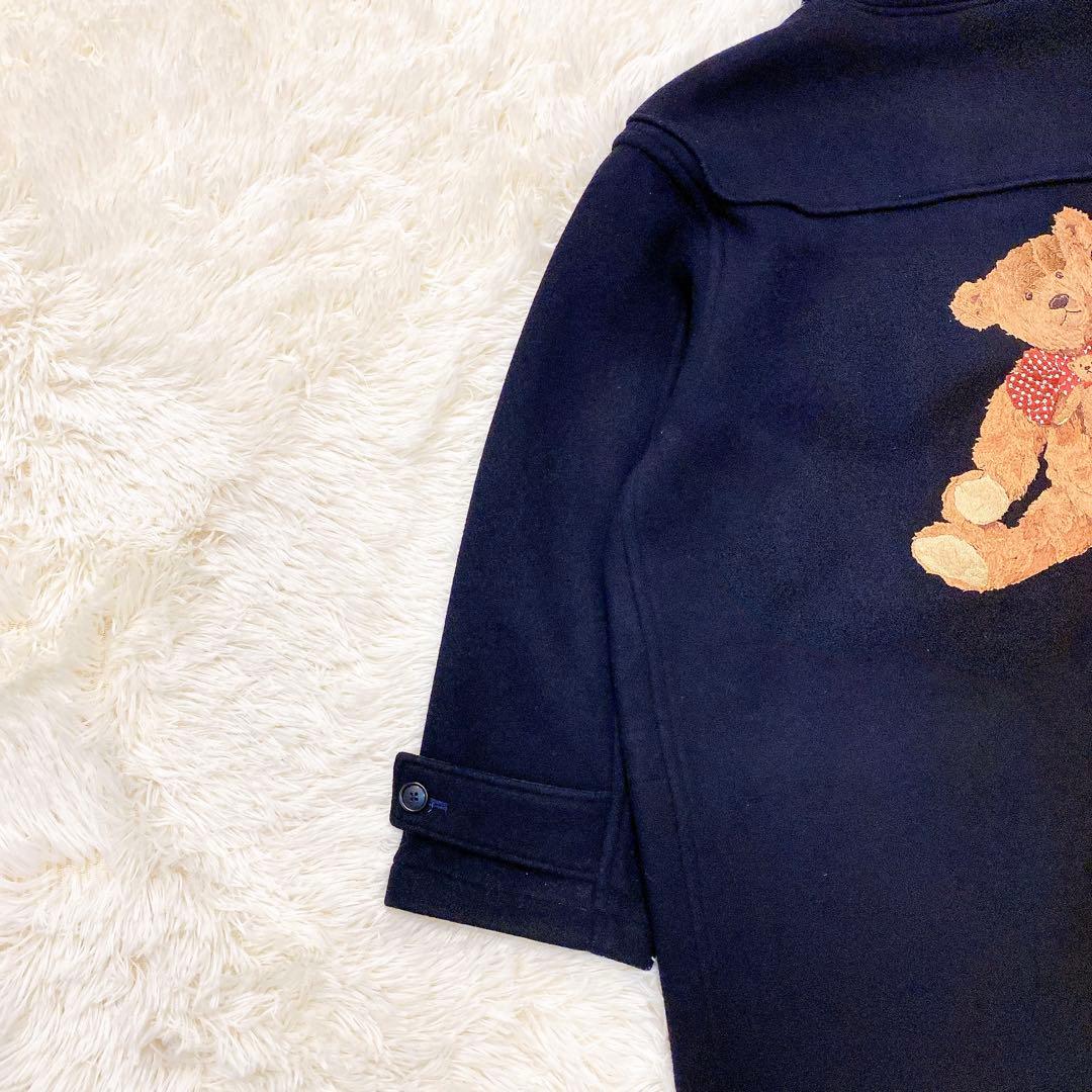 【美品】ワンダフルワールド　カネコイサオ　クマ刺繍ダッフルコート　ネイビー
