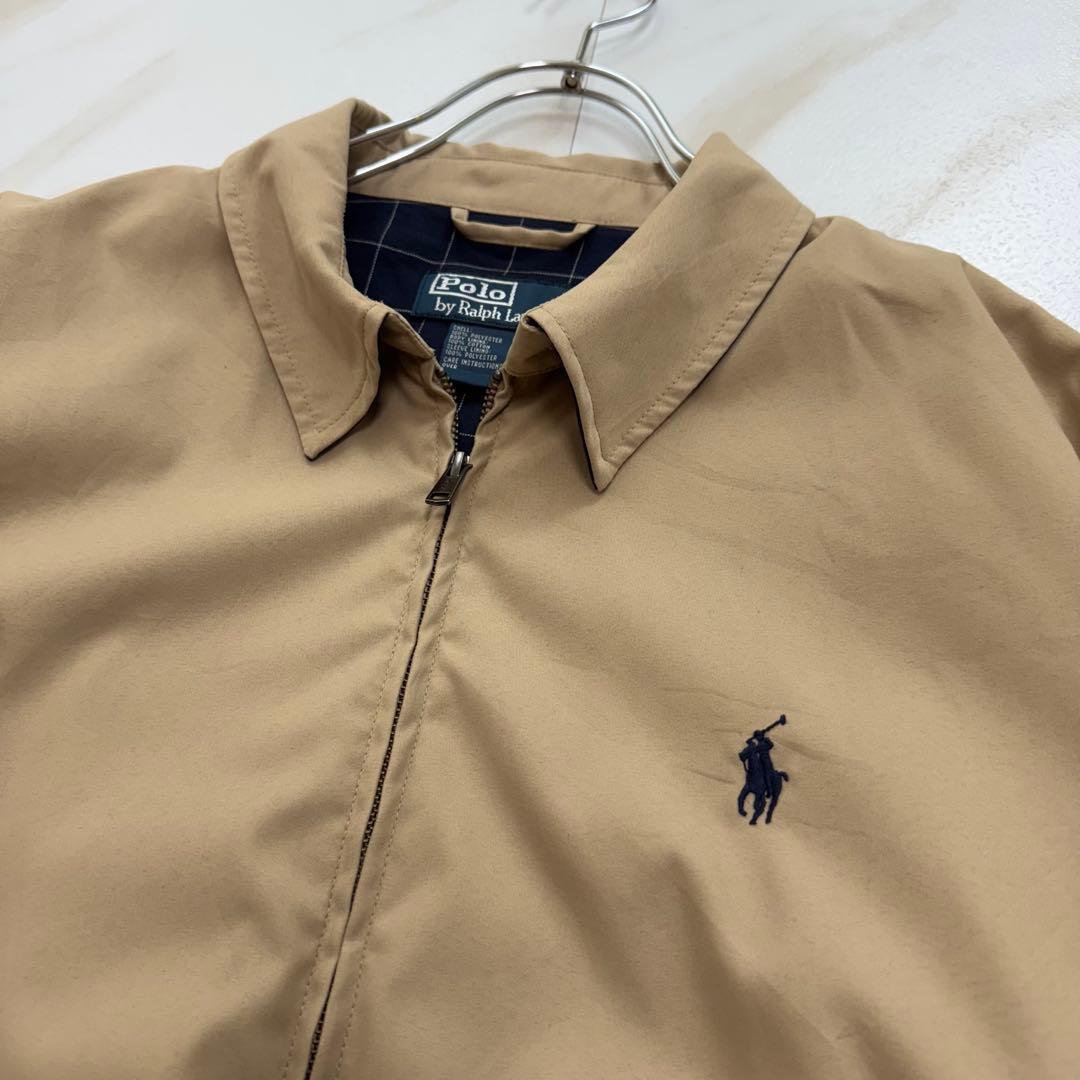 美品✨ポロ ラルフローレン スイングトップ 黒ポニー刺繍 ベージュ L
