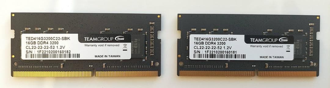 TEAM DDR4-3200 SODIMM 16GB 2枚組キット(32GB)