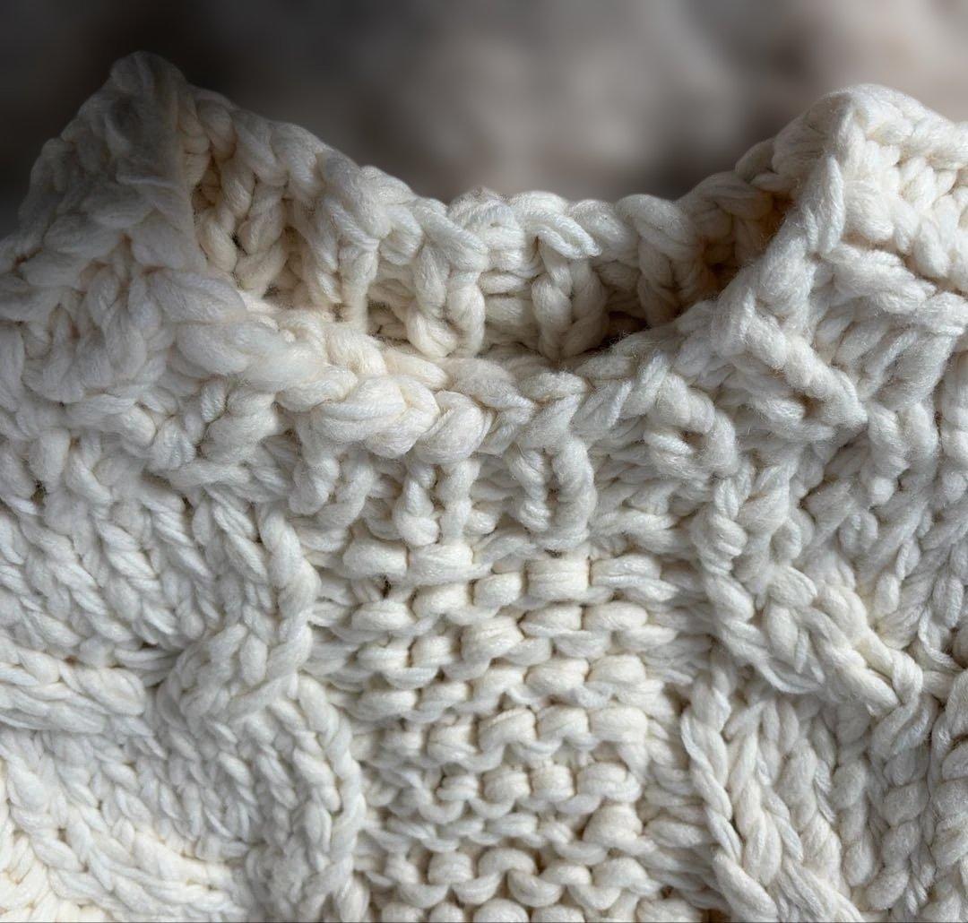 ETRE TOKYO ハンドニットケーブルプルオーバー WIITE