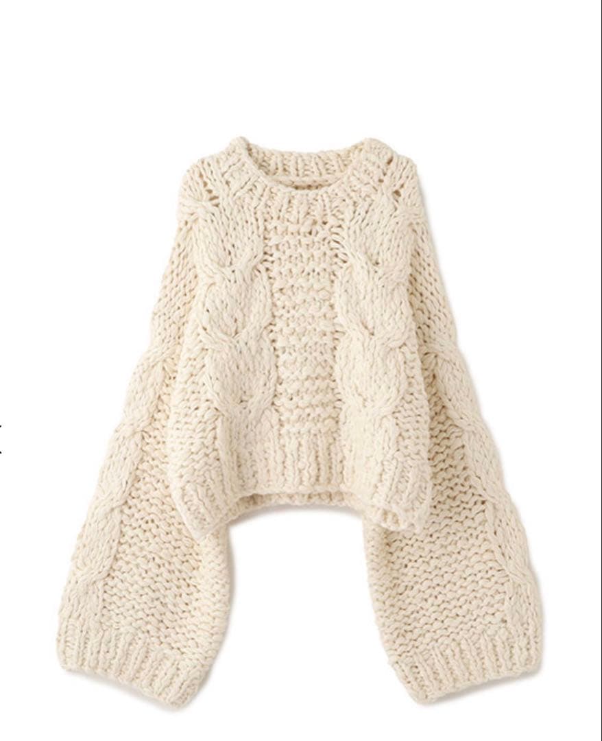 ETRE TOKYO ハンドニットケーブルプルオーバー WIITE