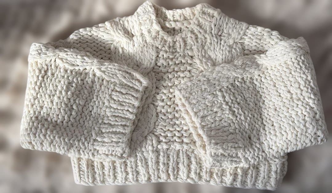 ETRE TOKYO ハンドニットケーブルプルオーバー WIITE