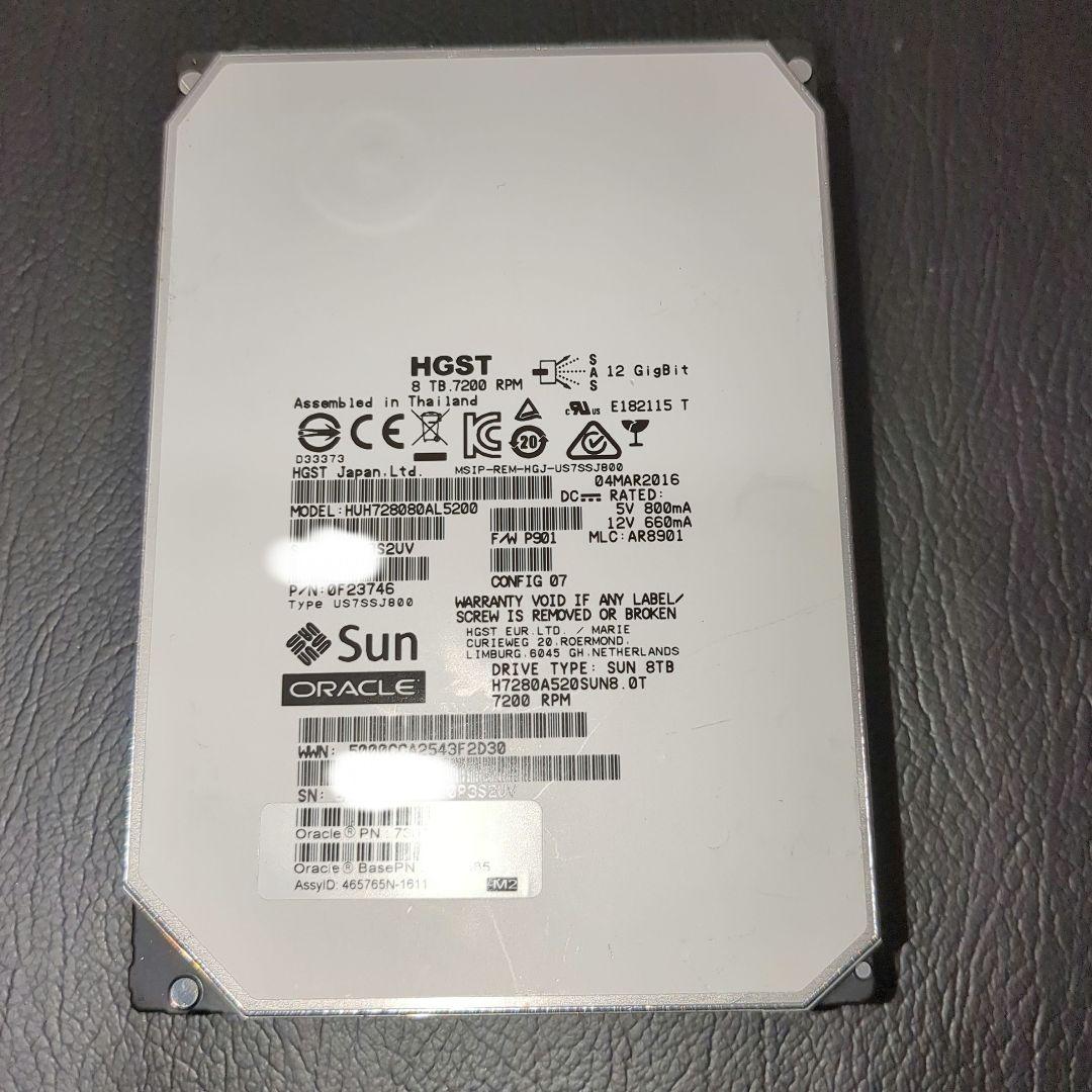 e*2様 日立HGST ８TB 内臓HDD 高信頼ヘリウム充填HDD 稼働1年3
