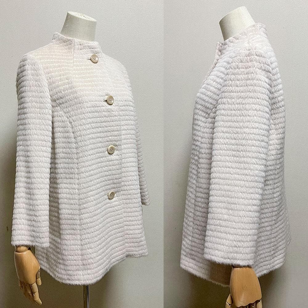 美品 レリアン AGNONA 高級生地 シャギーコート アルパカ ウール 日本製