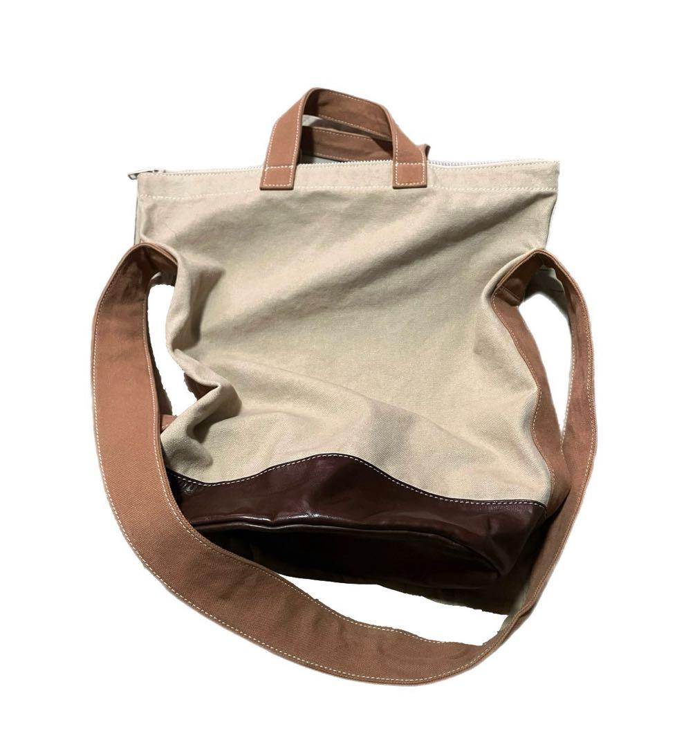 17ss コムデギャルソンオム キャンバス トートバッグ ベージュ ブラウン
