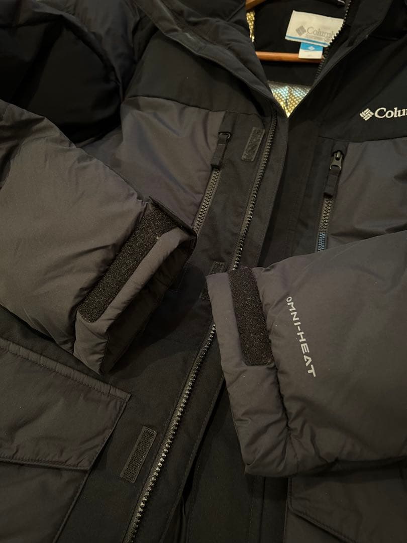 美品★コロンビア メンズ XL ダウンジャケット オムニヒート フード ファー付
