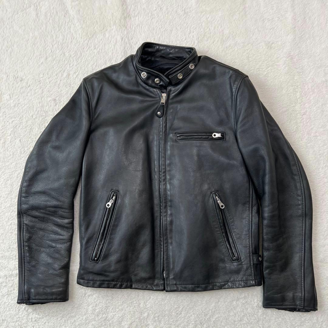 【新型 美品】ショット シングルライダース 141 レザー 36