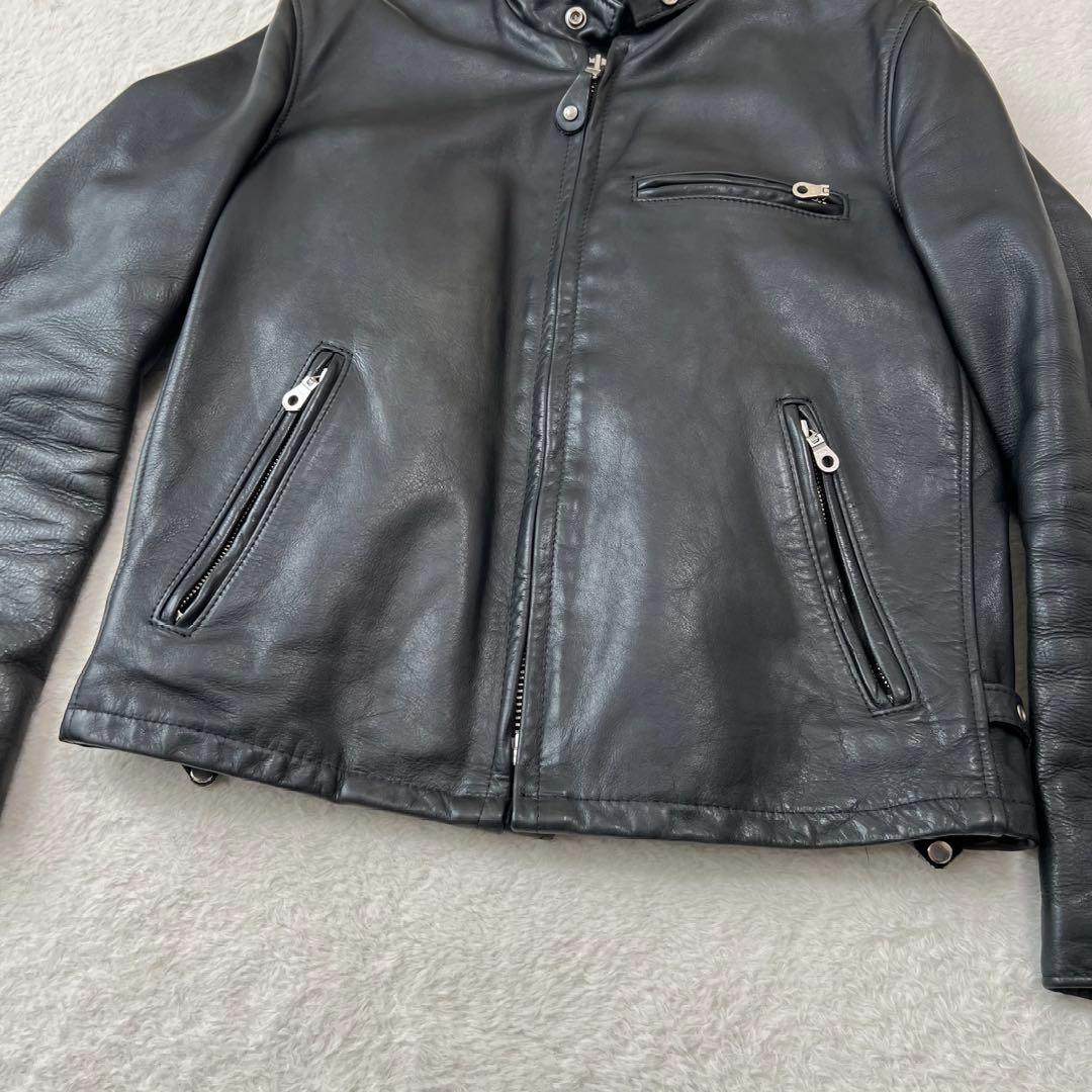 【新型 美品】ショット シングルライダース 141 レザー 36