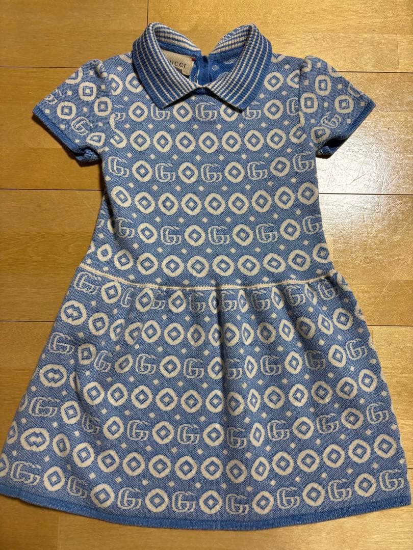 GUCCI Gロゴパターン 半袖ワンピース 36