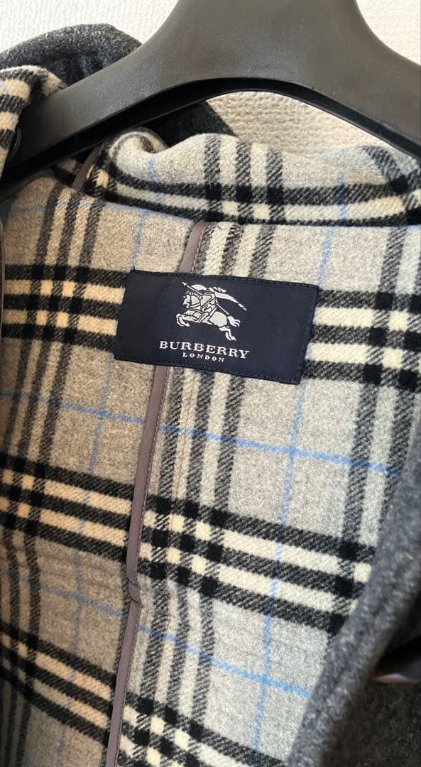 美品　バーバリーロンドン　ダッフルコート　ノバチェック　ウールコート