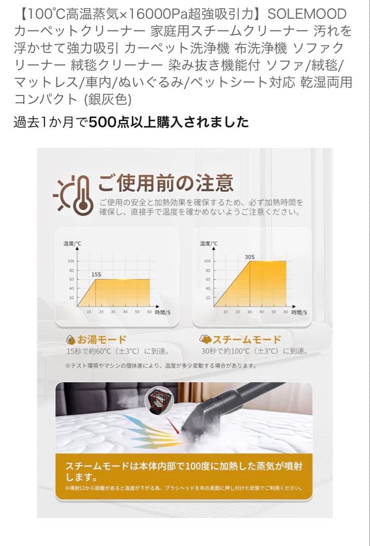 SOLEMOOD スチームクリーナー DY-506E