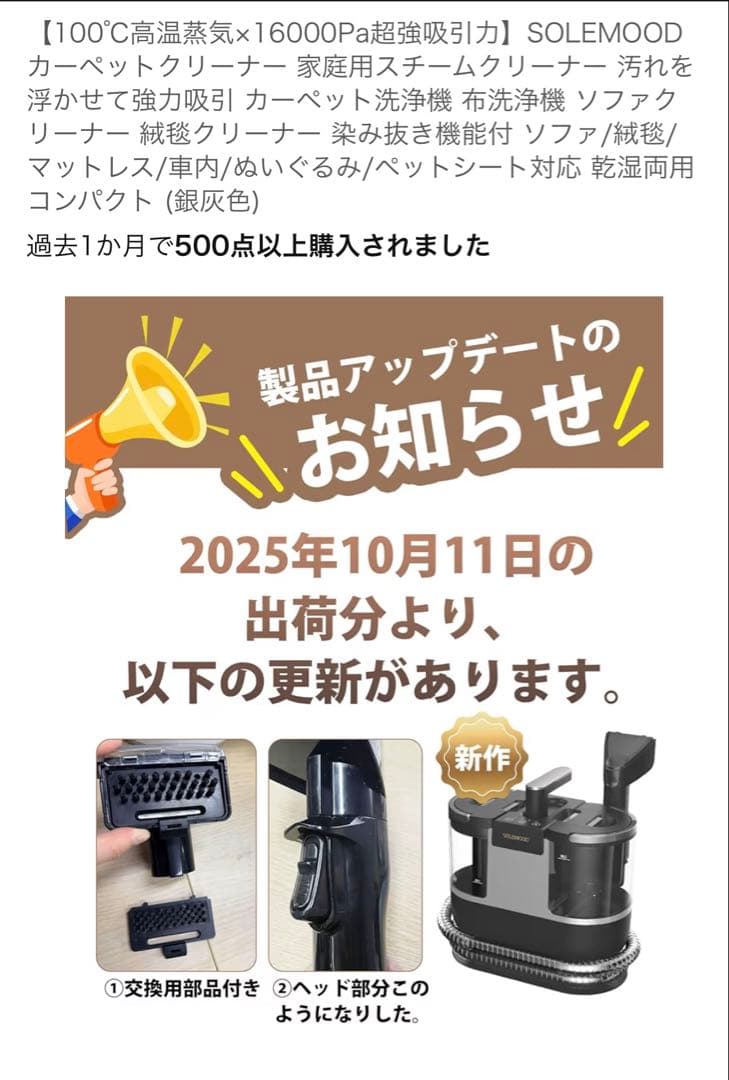 SOLEMOOD スチームクリーナー DY-506E