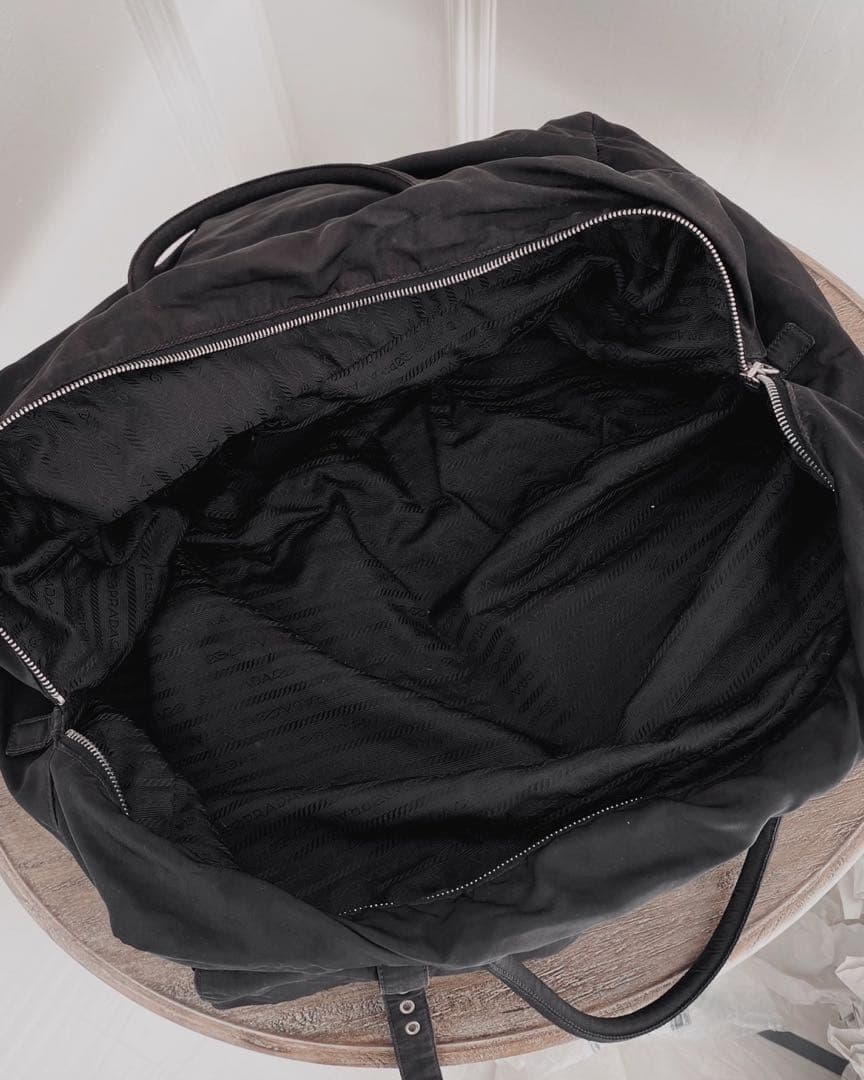 【サンサンタ】 PRADA プラダ ブラック ボストンバッグ