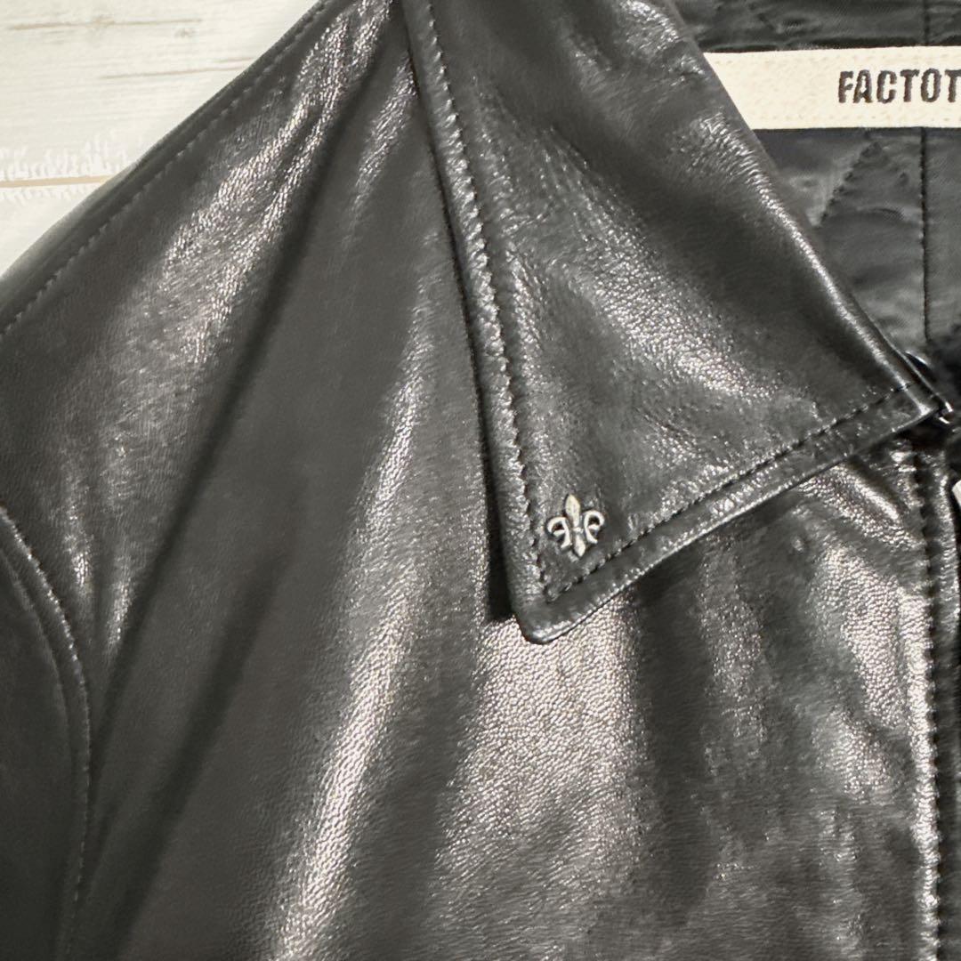 【入手困難】FACTOTUM 白虎刺繍 ボア付き レザージャケット L 本革.