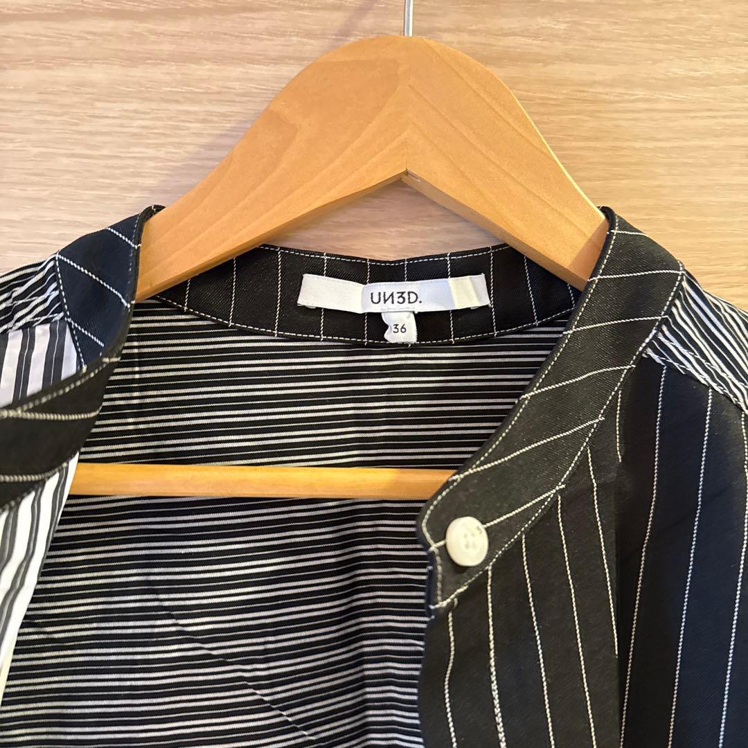 UN3D.アンスリードユニゾン ストライプ柄シャツ 36