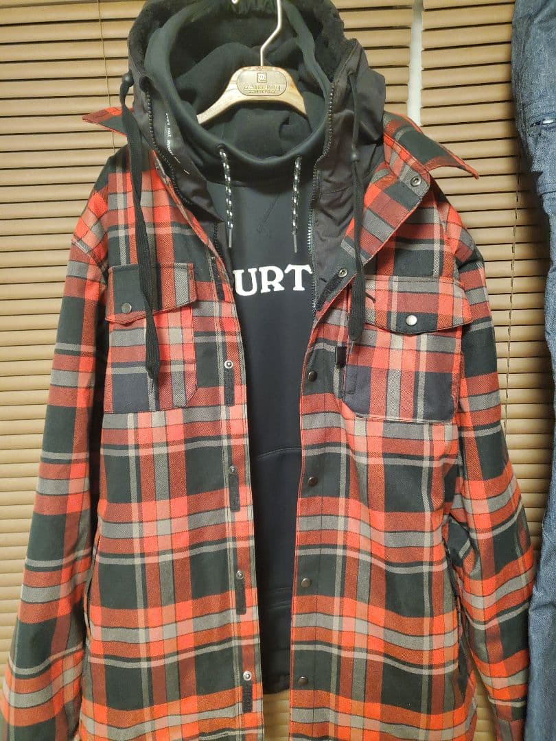 686　バートン　 上下 ３点セット　チェック　デニム柄　パーカー　スノーボード