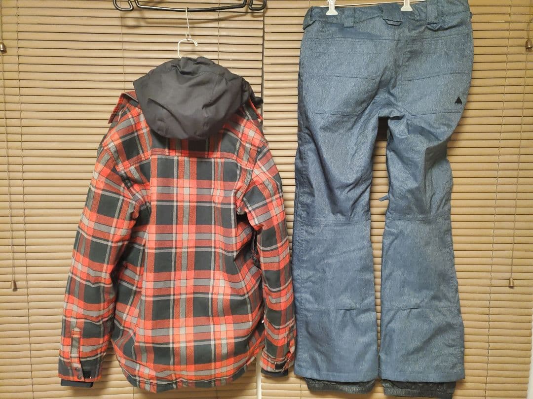 686　バートン　 上下 ３点セット　チェック　デニム柄　パーカー　スノーボード