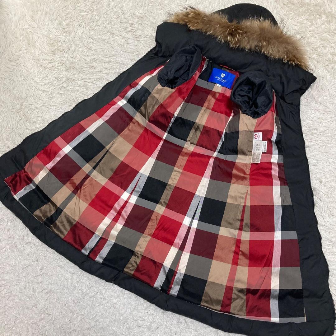 17159✨ブルーレーベルクレストブリッジ M ファー チェック ダウンコート