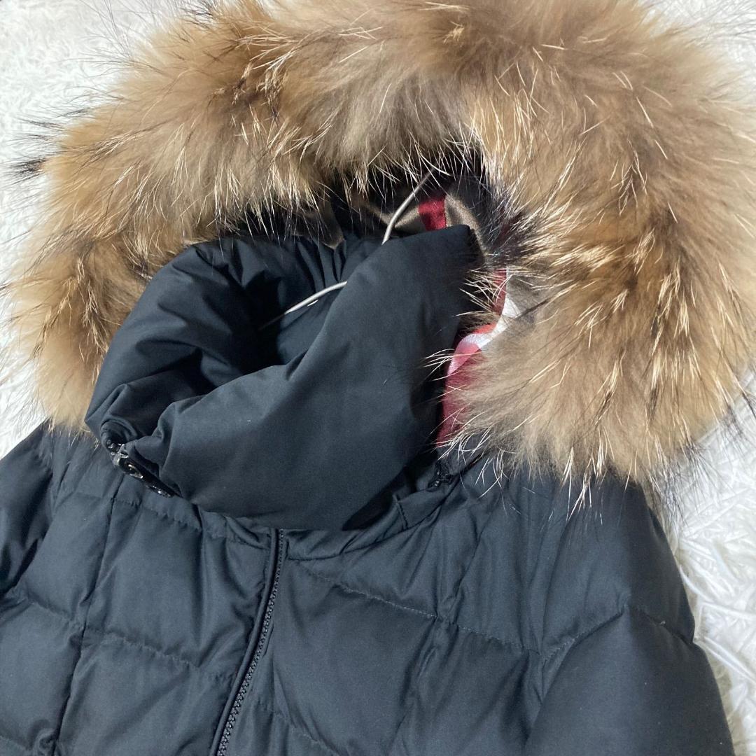 17159✨ブルーレーベルクレストブリッジ M ファー チェック ダウンコート