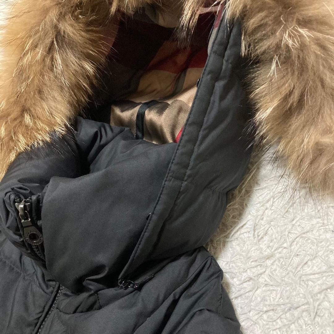 17159✨ブルーレーベルクレストブリッジ M ファー チェック ダウンコート