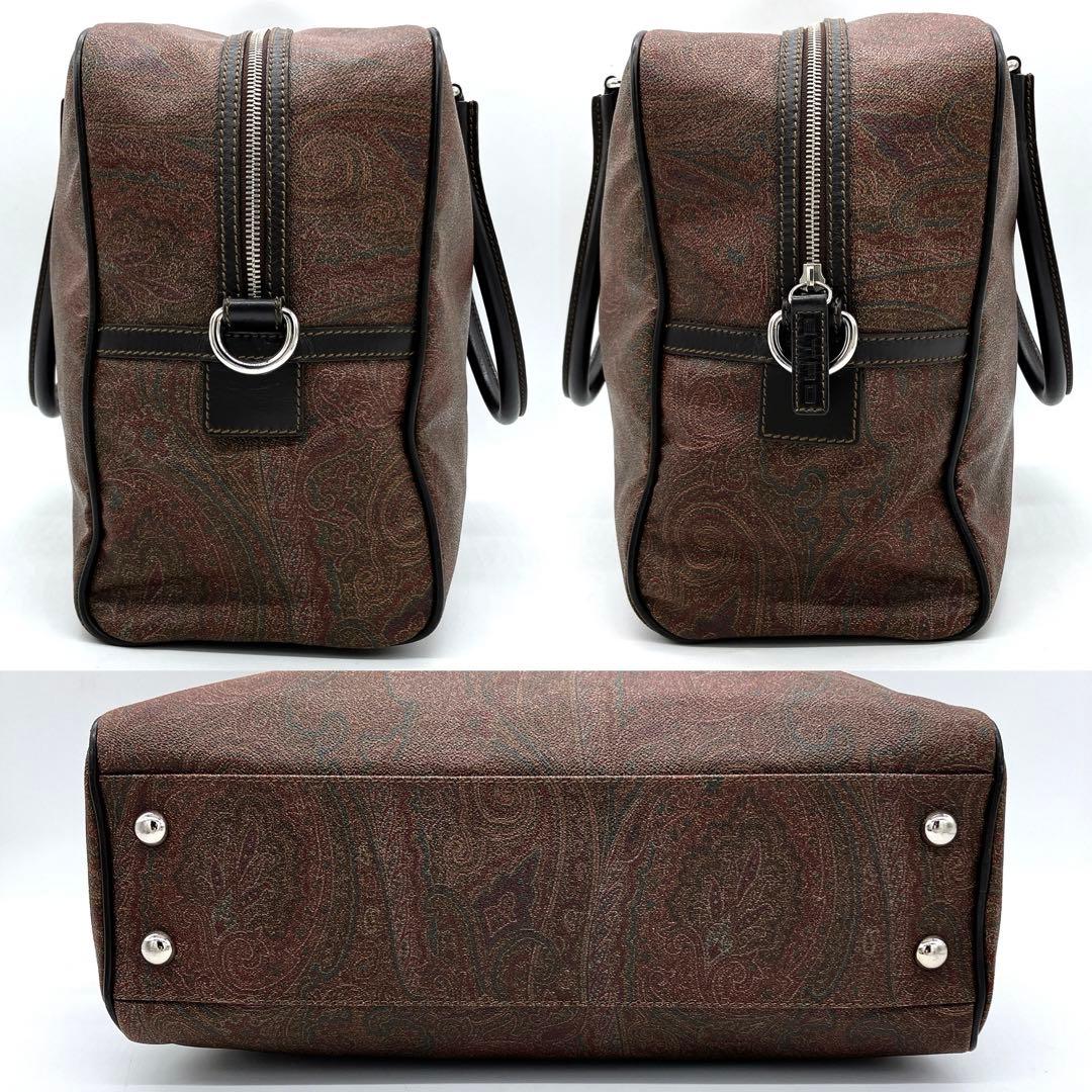 【ETRO】2wayバッグ　ボストンバッグ　ペイズリー柄　PVC ブラウン系