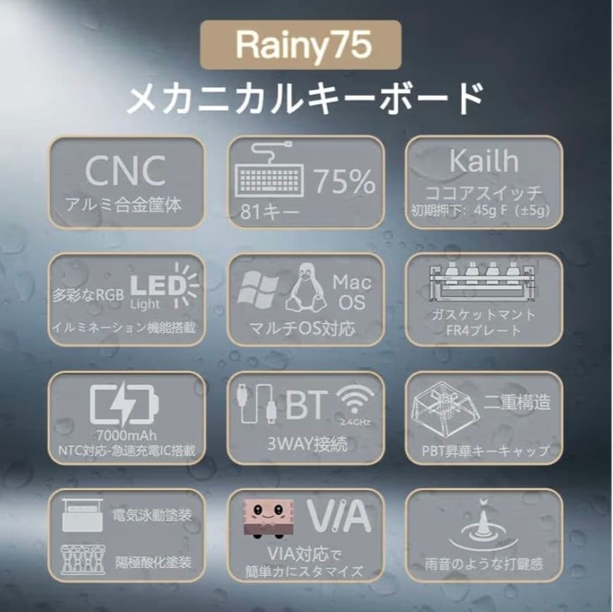 WOBKEY rainy75 イエロー