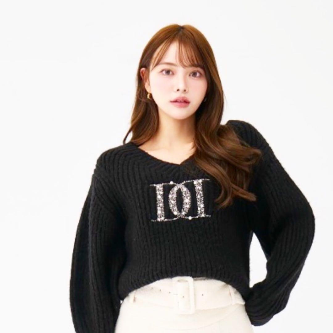 新品未開封 ダーリッチ　ファンシービーズDDロゴボリュームニットトップス