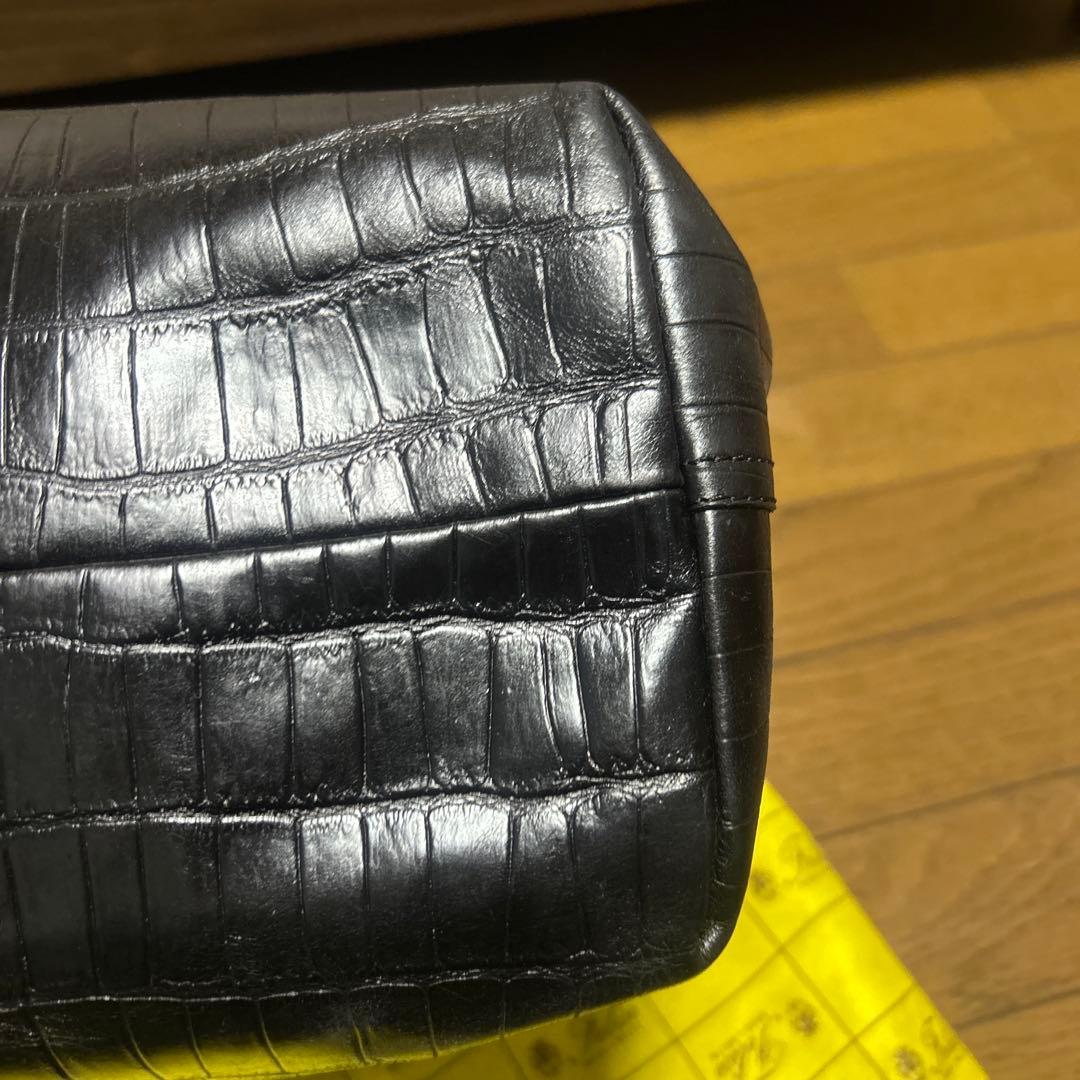 Felisi クロコ型押しトートバッグブラック おまけ付き