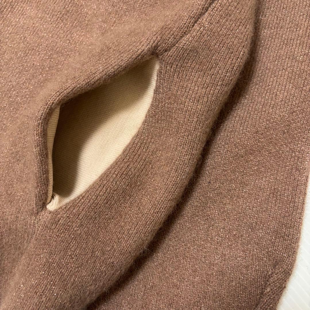 新品【組曲 KUMIKYOKU】ラクーン　たぬき　ニット　カーディガン　長袖