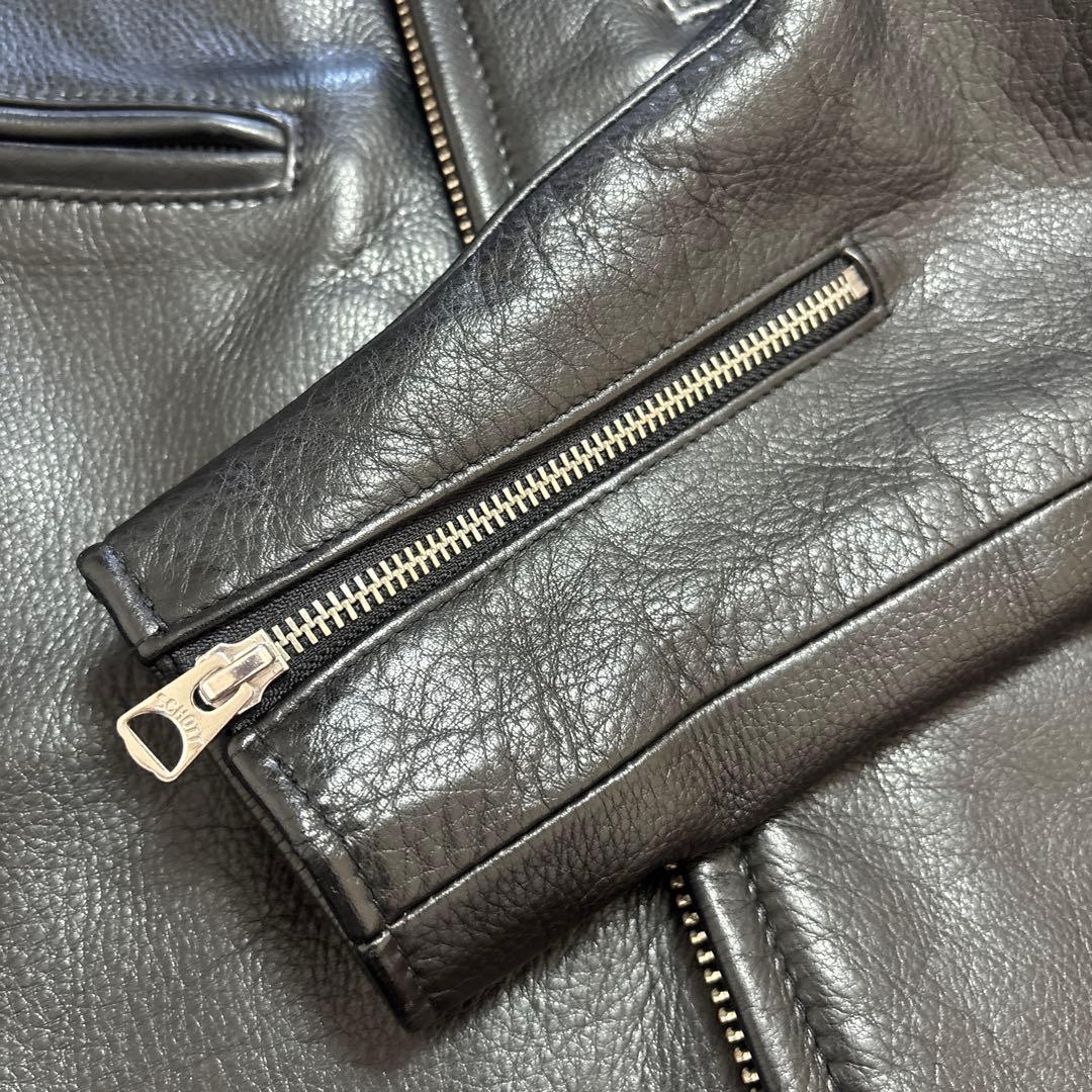 Schott ブラック シングルライダースジャケット 牛革