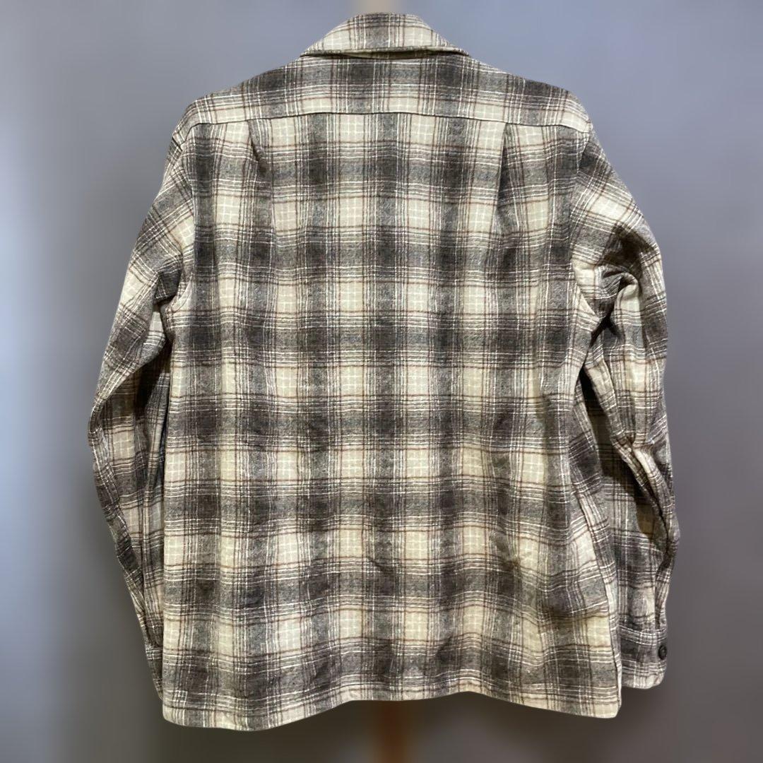 70'ペンドルトン/ウールシャツ/ボックスシルエット/USA製/ブラウン系