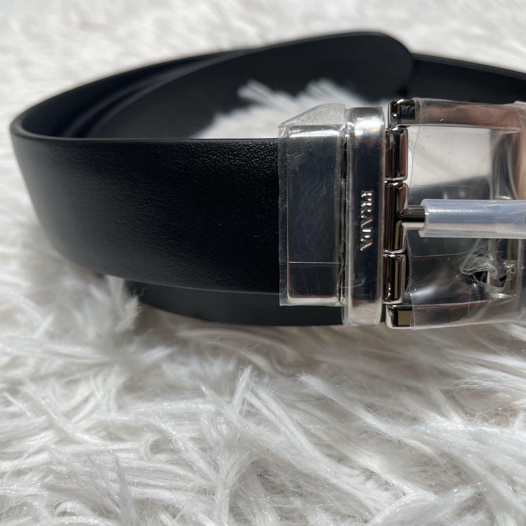 新品　未使用　PRADA プラダ　リバーシブル　ベルト　ブラック　黒　110cm