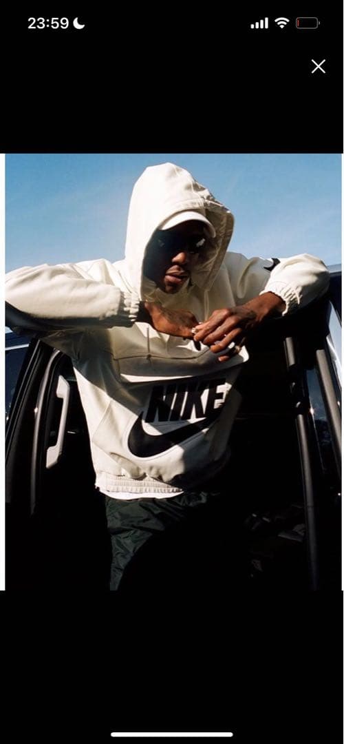 u*6様 Nike Supreme アノラックパーカー Lホワイト