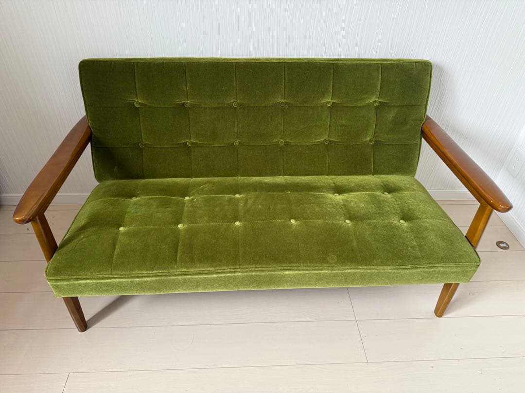 カリモク60 Kチェア 2シーター モケットグリーン