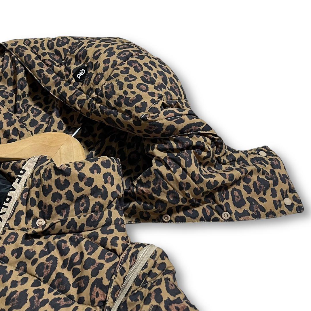 新品 パーリーゲイツ　レオパード柄 袖・フード着脱式 ダウンジャケット ゴルフ