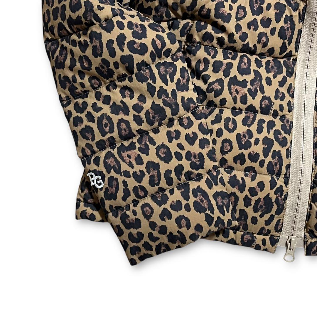 新品 パーリーゲイツ　レオパード柄 袖・フード着脱式 ダウンジャケット ゴルフ