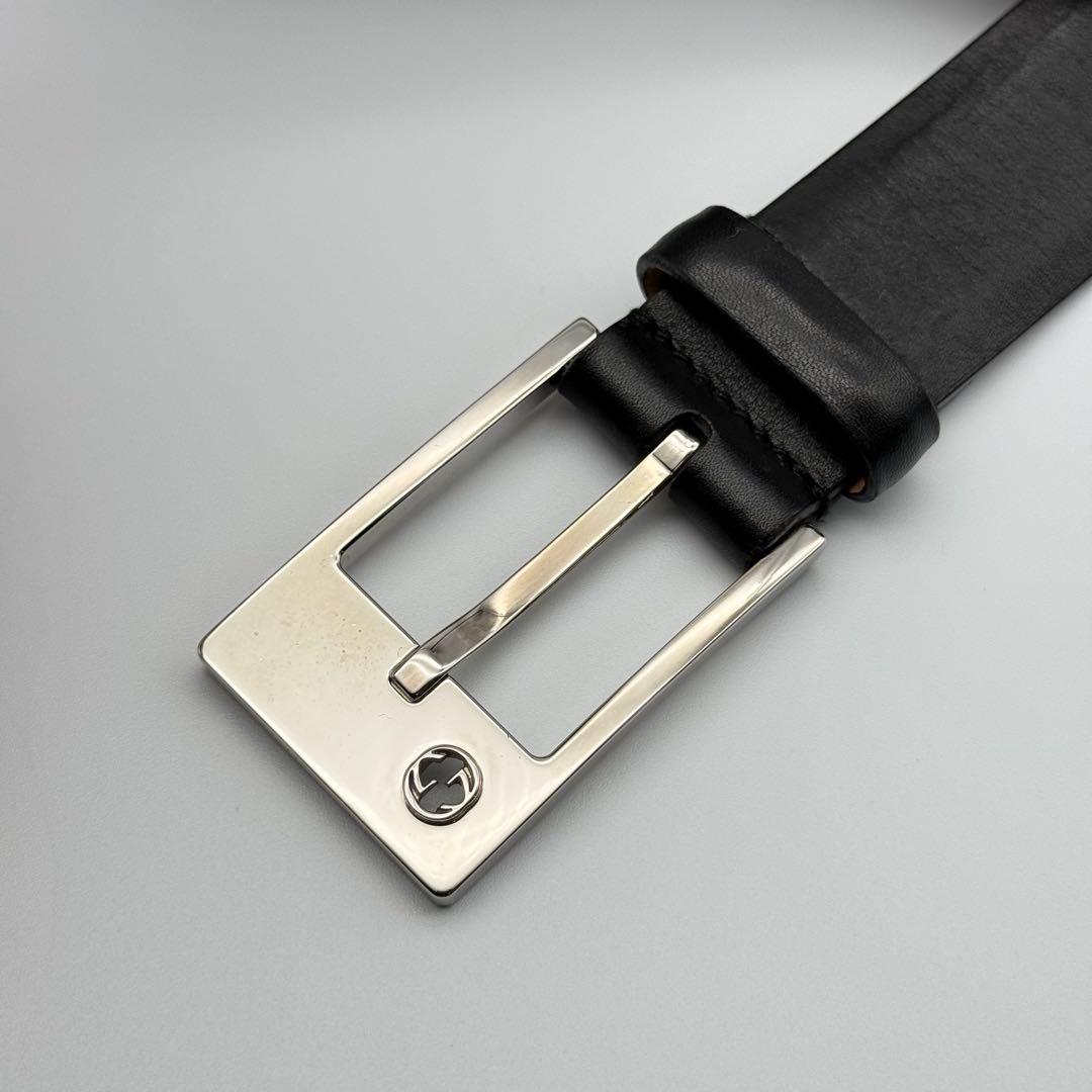 ✨良品✨GUCCI ベルト シマ GG柄 純正革 メンズ ロゴバックル ビジネス