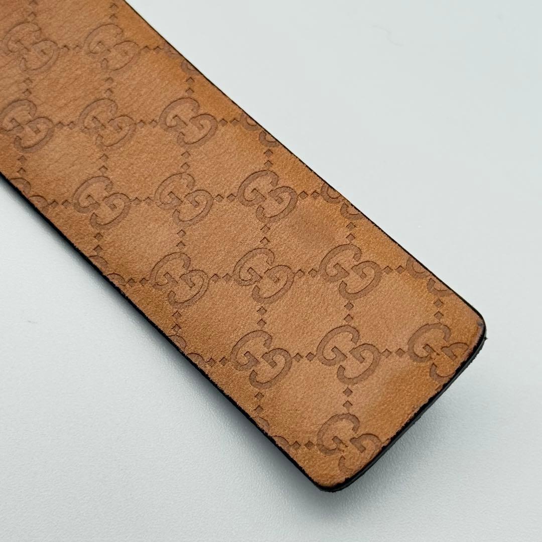 ✨良品✨GUCCI ベルト シマ GG柄 純正革 メンズ ロゴバックル ビジネス