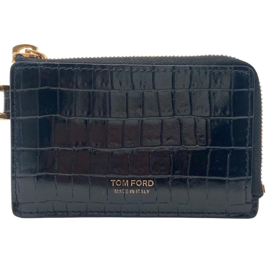 【極美品】トムフォード クロコ型押し ケース カードケース ブラック