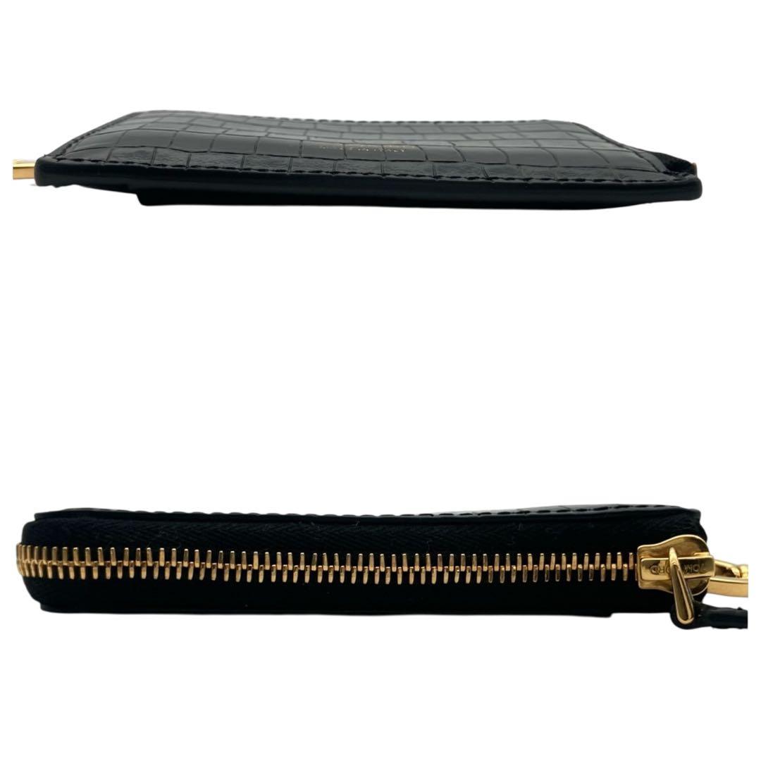 【極美品】トムフォード クロコ型押し ケース カードケース ブラック