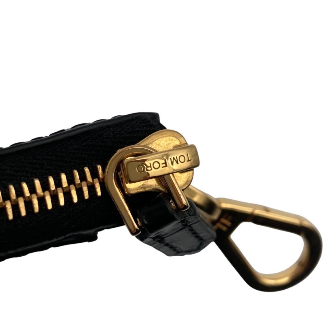 【極美品】トムフォード クロコ型押し ケース カードケース ブラック