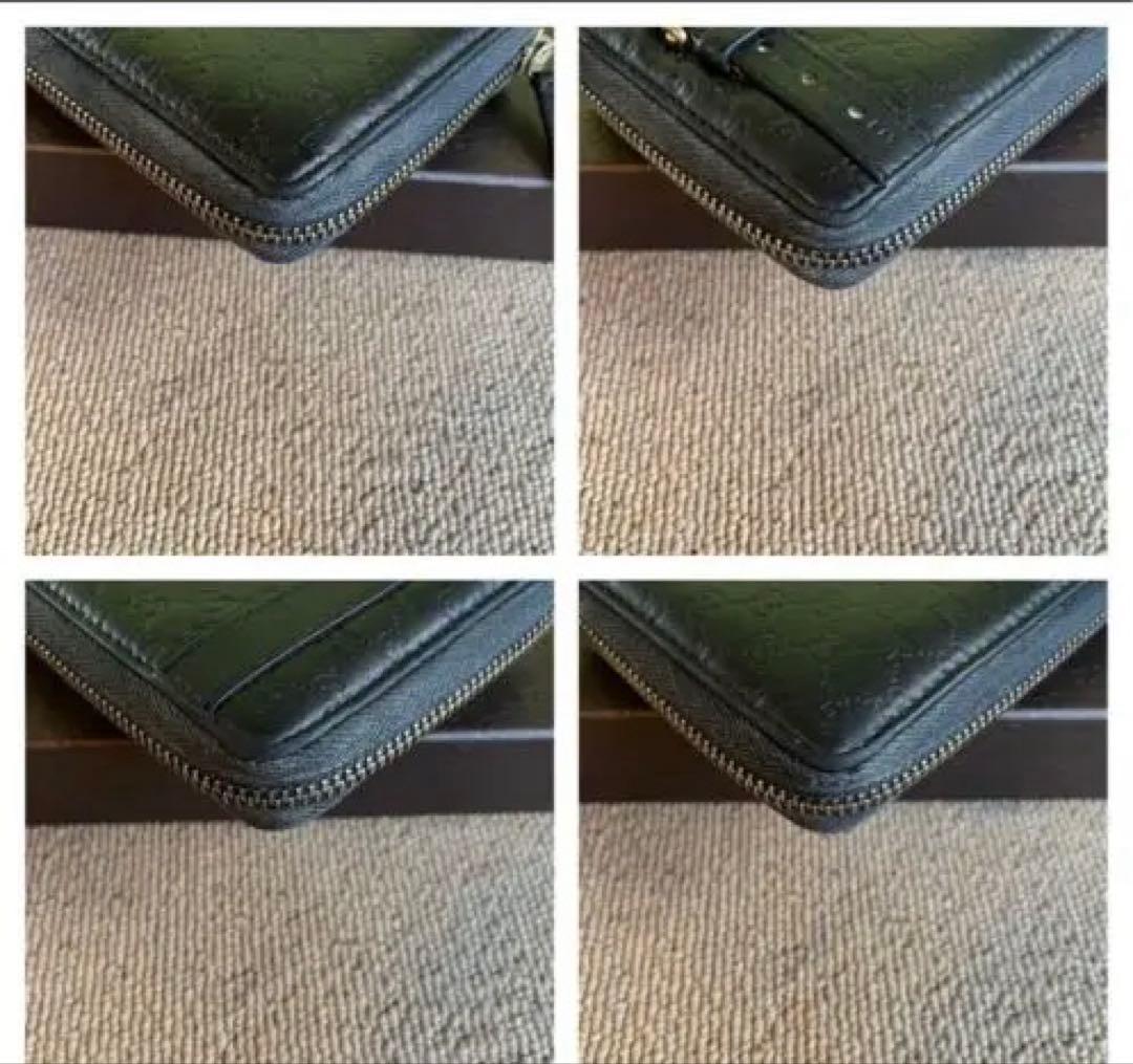 GUCCI グッチ 長財布 黒 財布 シマレザーマイクロシマ　ウォレット箱付き